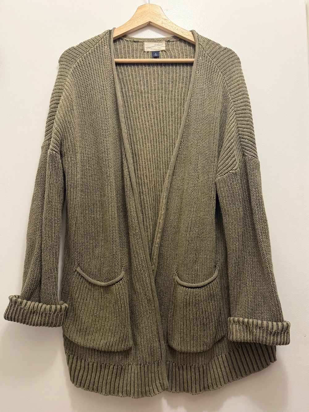 Universal Thread Olive Open-Front Chunky Knit Cardigan